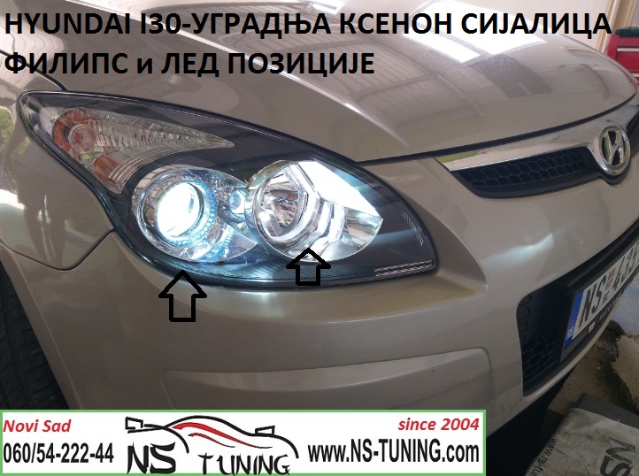 hyundai i30 farovi ugradnja led pozicija xenon sijalica h7 philips novi sad tuning